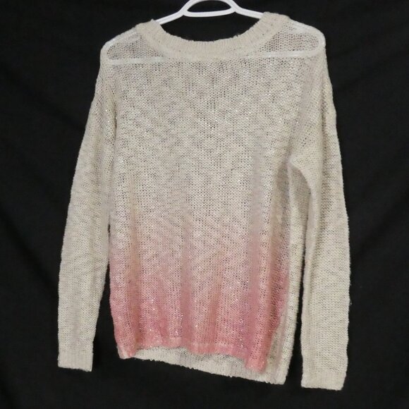 Unbranded | P2P 19 inches measured | Ivory To Pink Gradient Knitted Sweater - Picture 1 of 16